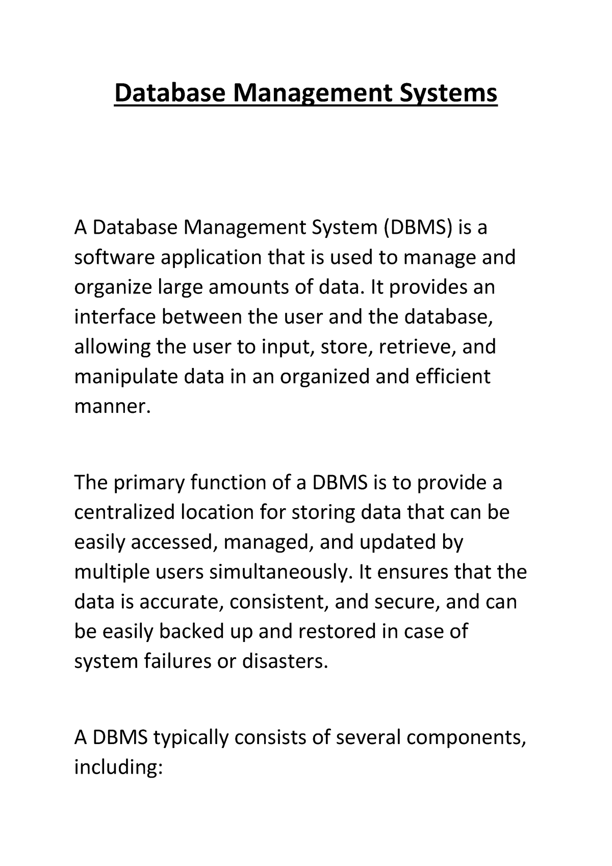 database management thesis