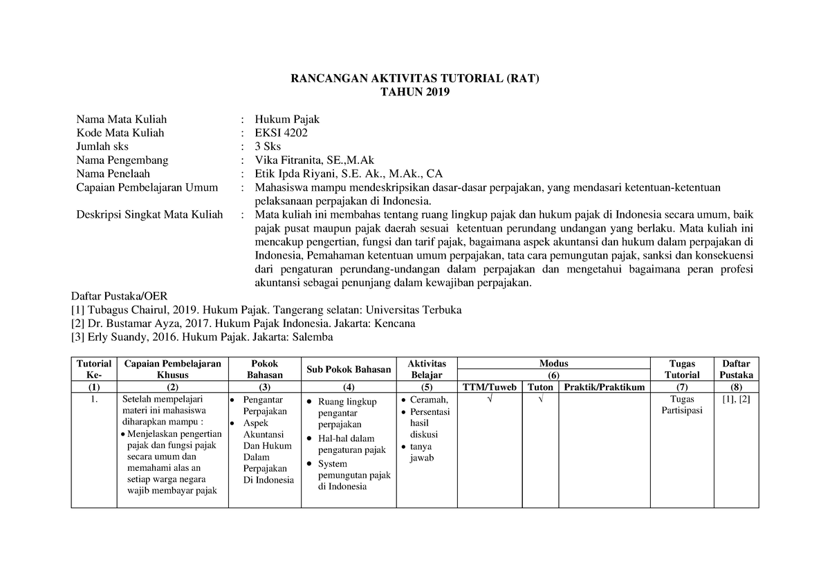 Rancangan Aktivitas Tutorial (RAT) EKSI4202 - RANCANGAN AKTIVITAS ...