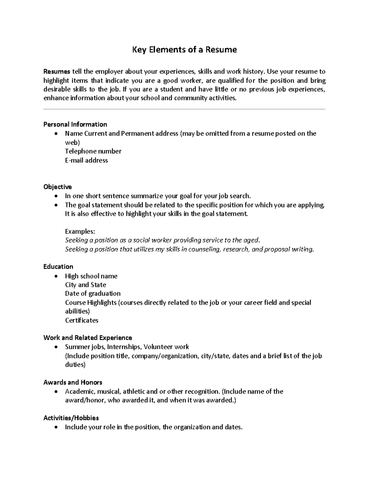 KEY Elements OF A Resume Key - Thumb 1200 1553 