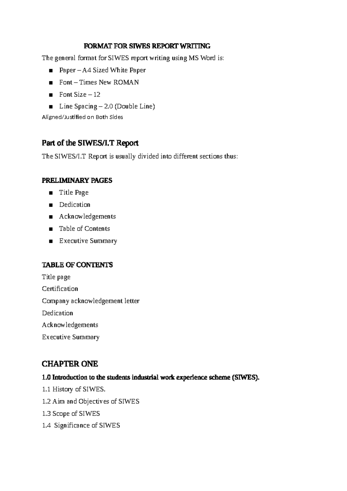 Revised IT template - Students I T report - The general format for ...