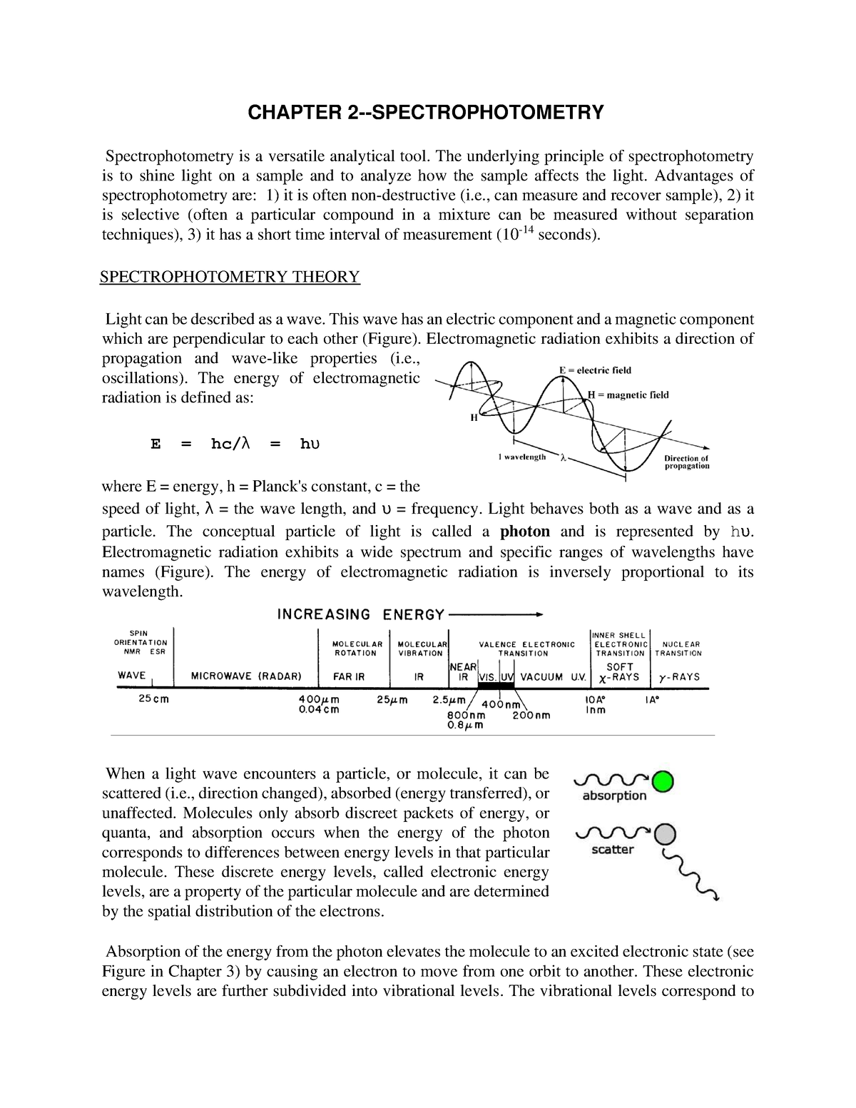 Chapter 2- Spectrophotometry - CHAPTER 2-SPECTROPHOTOMETRY ...