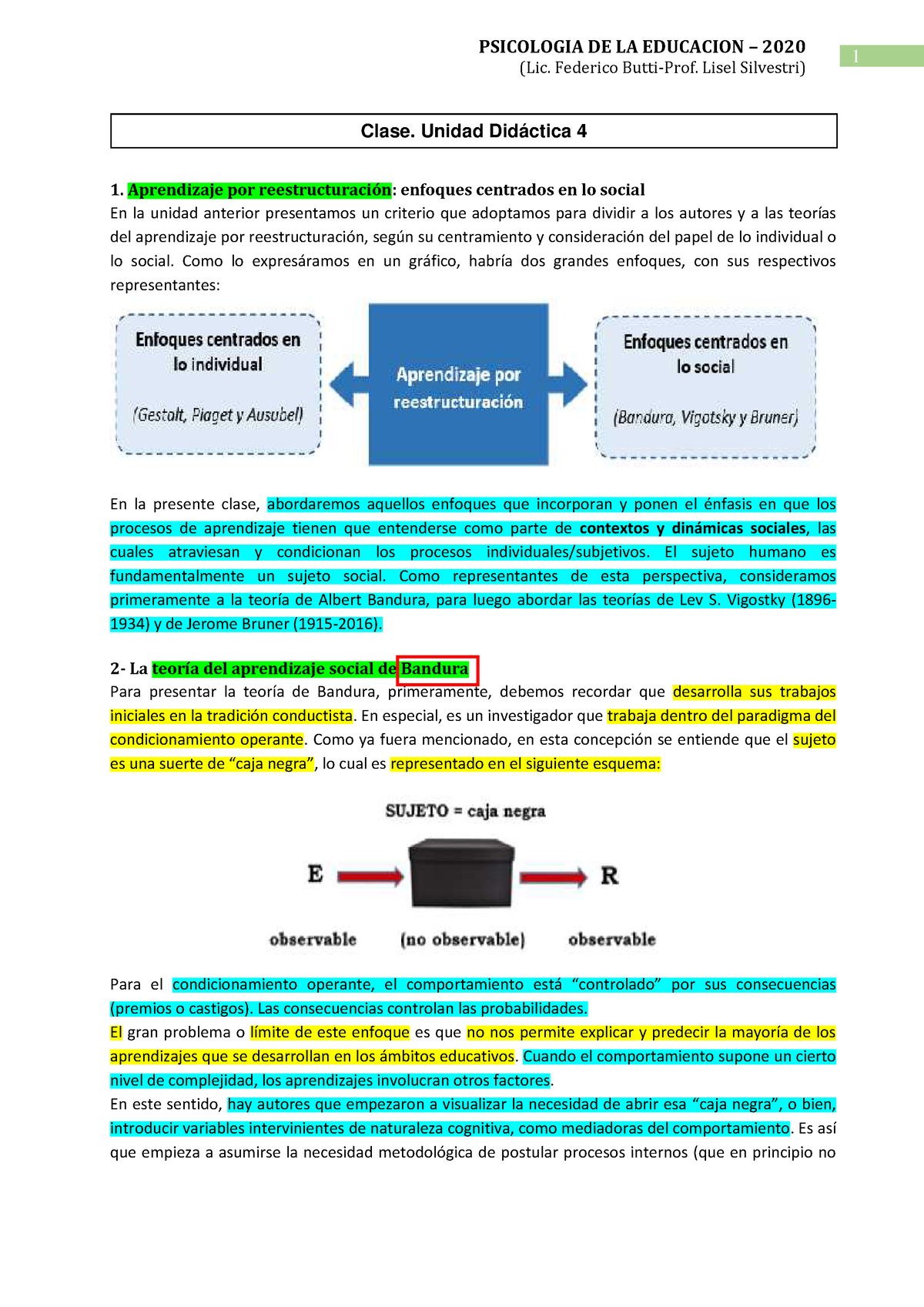 Unidad Did ctica 4 Clase 1. Aprendizaje por reestructuraci n