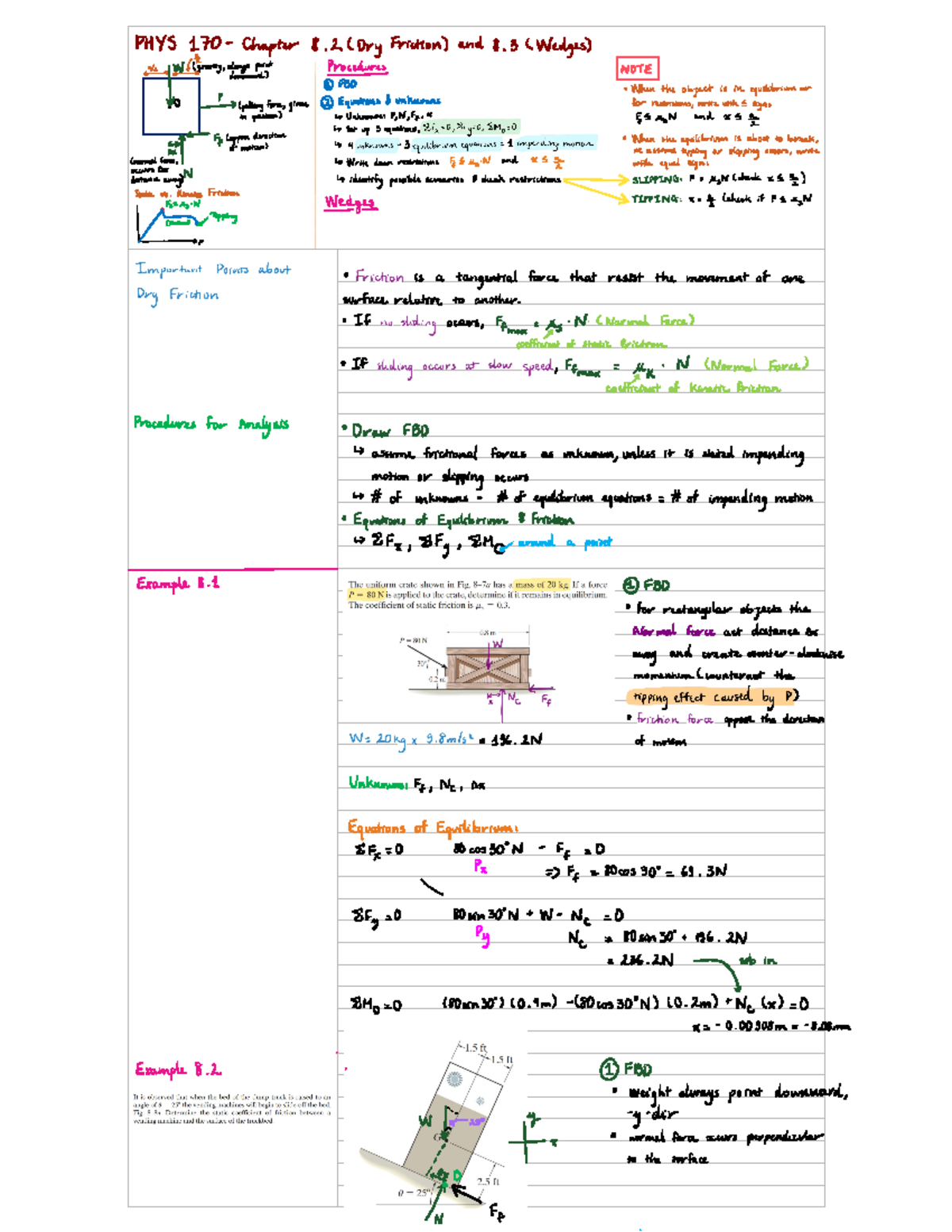 PHYS 170 8 - Lecture notes + textbooks summarizing chapter 8 - PHYS 170 ...