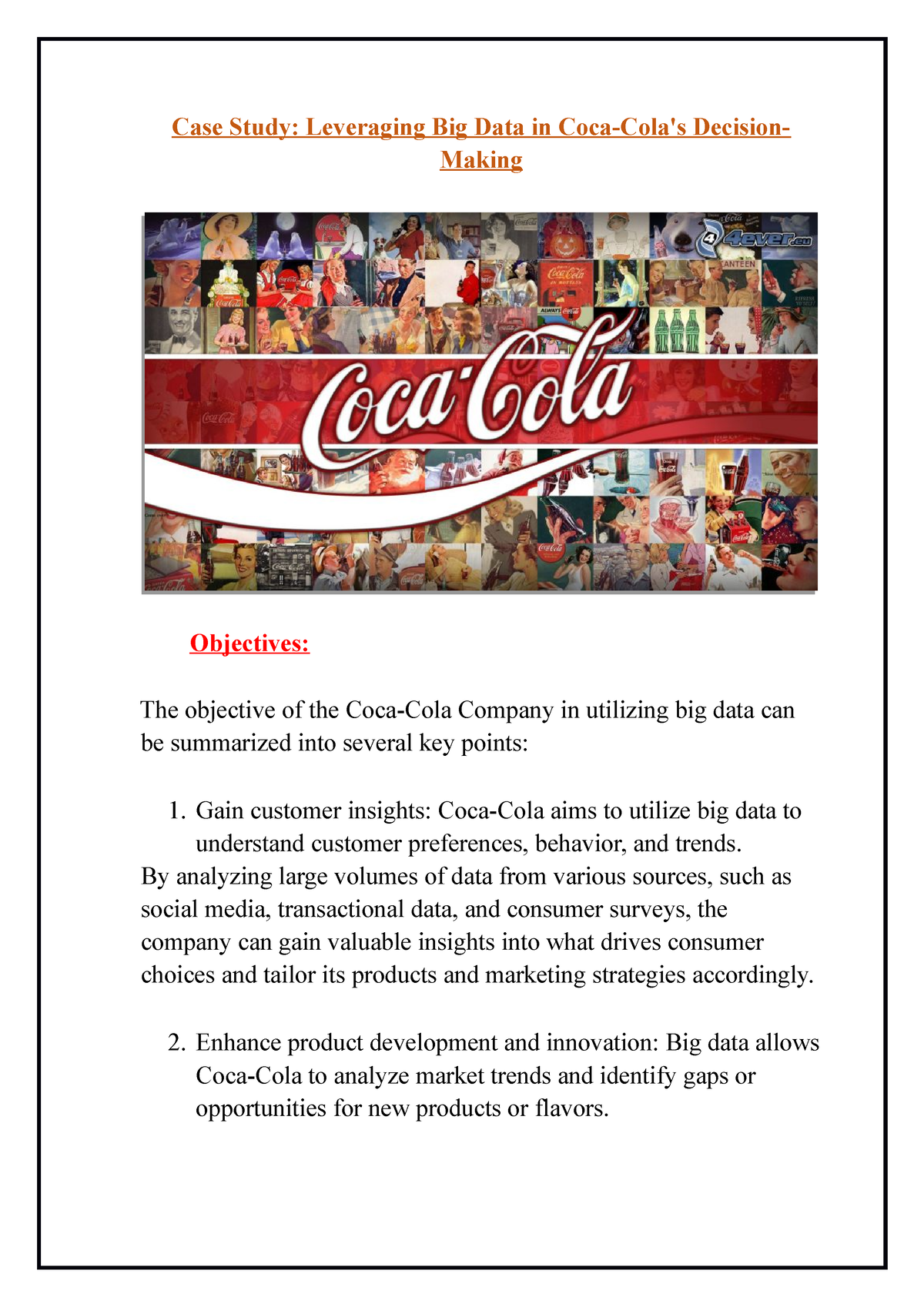 coca cola big data case study