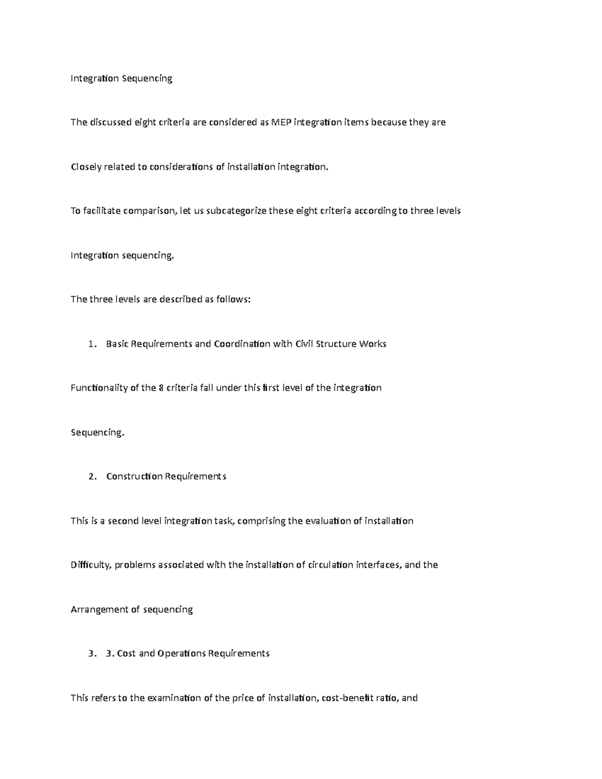 Doc4-intergrating - The discussed eight criteria are considered as MEP ...