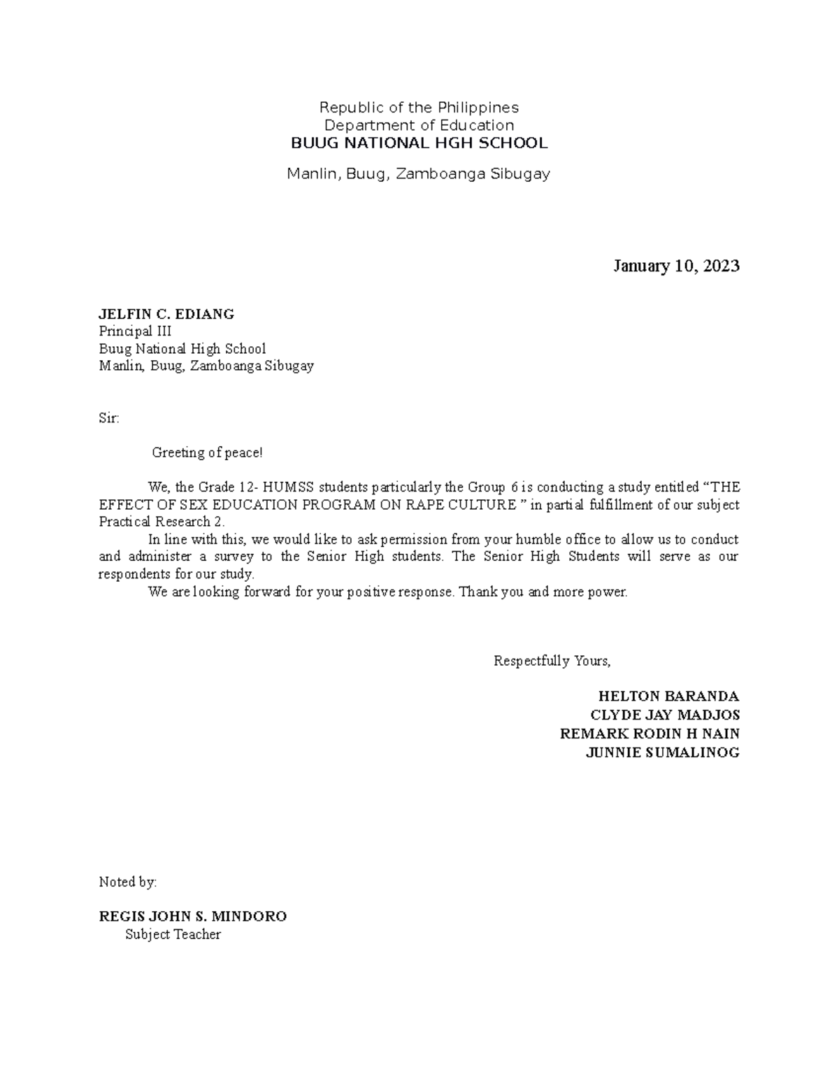 Permission AND Consent Papers ( final na jud ni) 1 - Republic of the ...