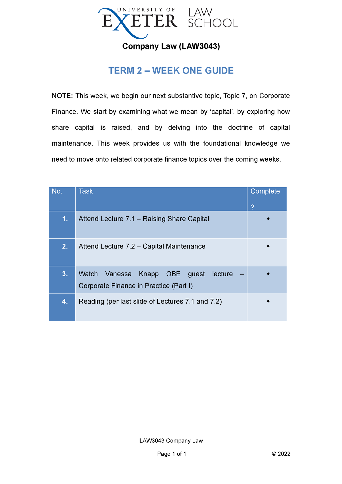 company law assignment 1 semester 2 2023