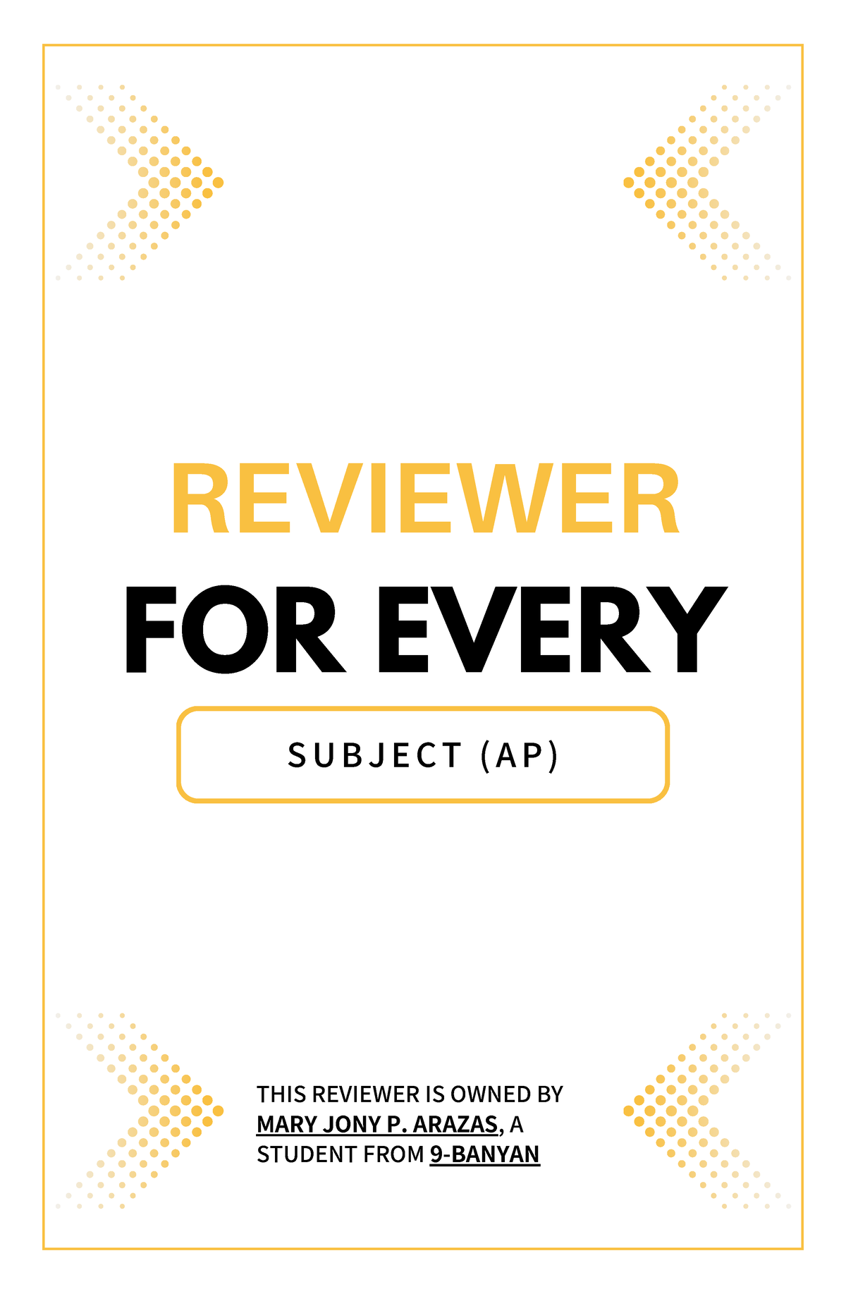 Reviewer In AP (6th) - None - REVIEWER FOR EVERY S U B J E C T ( A P ...