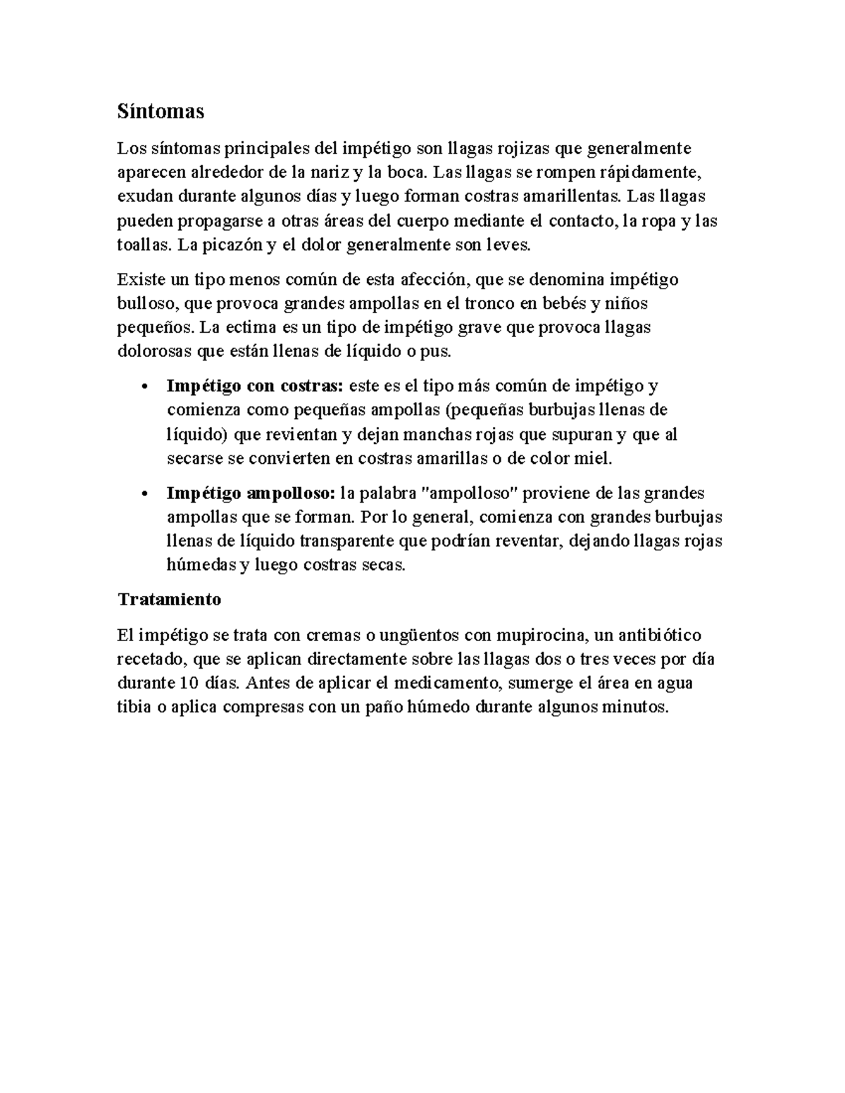 Impetigo Ampolloso S Ntomas Los S Ntomas Principales Del Imp Tigo Son Llagas Rojizas Que Studocu