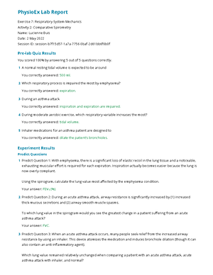 Formal Lab Report PhysioEx 11 Activity 4 - Formal Lab Report Summer ...