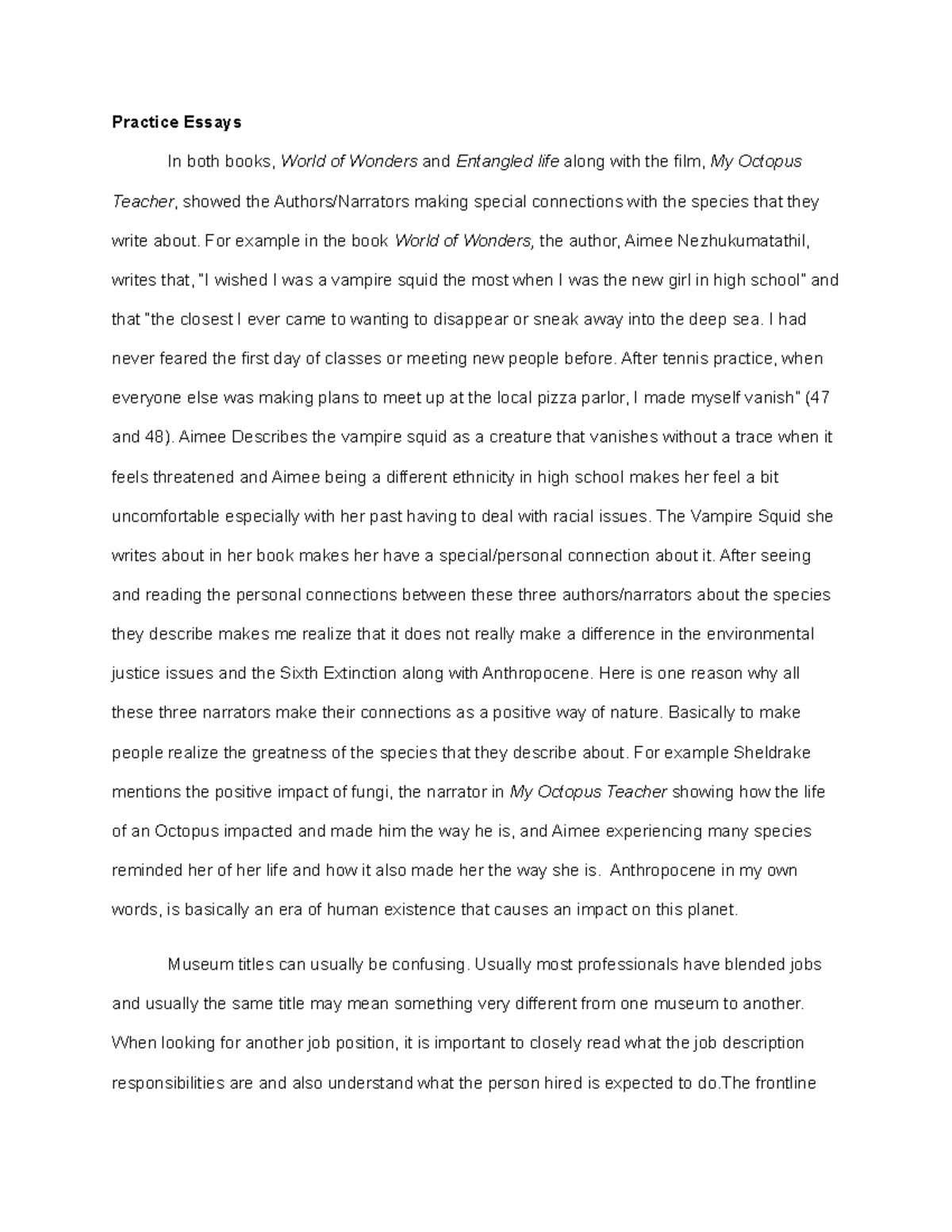 world of wonders essays