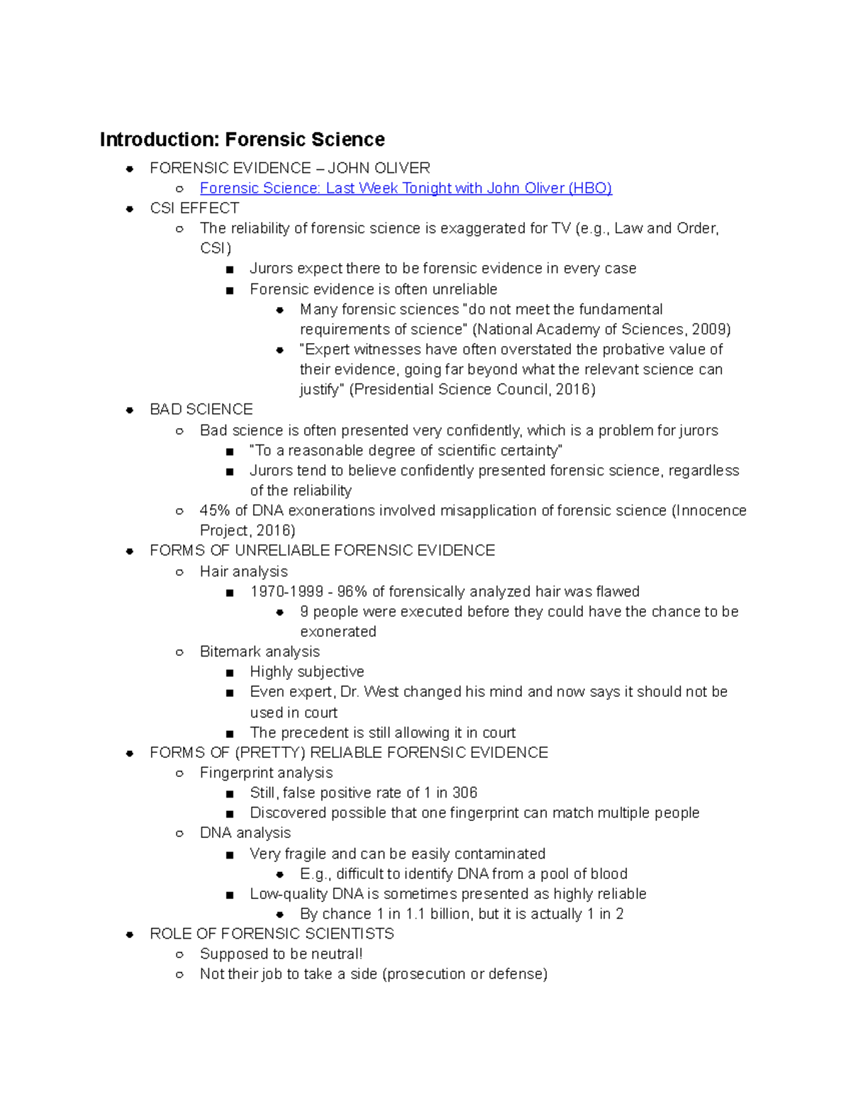 Ch.1 Introduction - Introduction: Forensic Science FORENSIC EVIDENCE ...