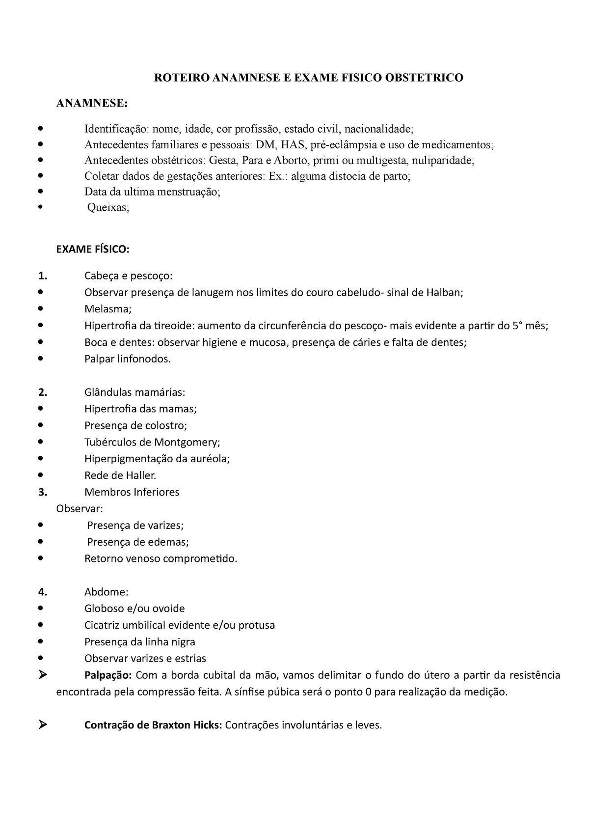 Processo de enfermagem e Roteiro para anamnese e Exame físico