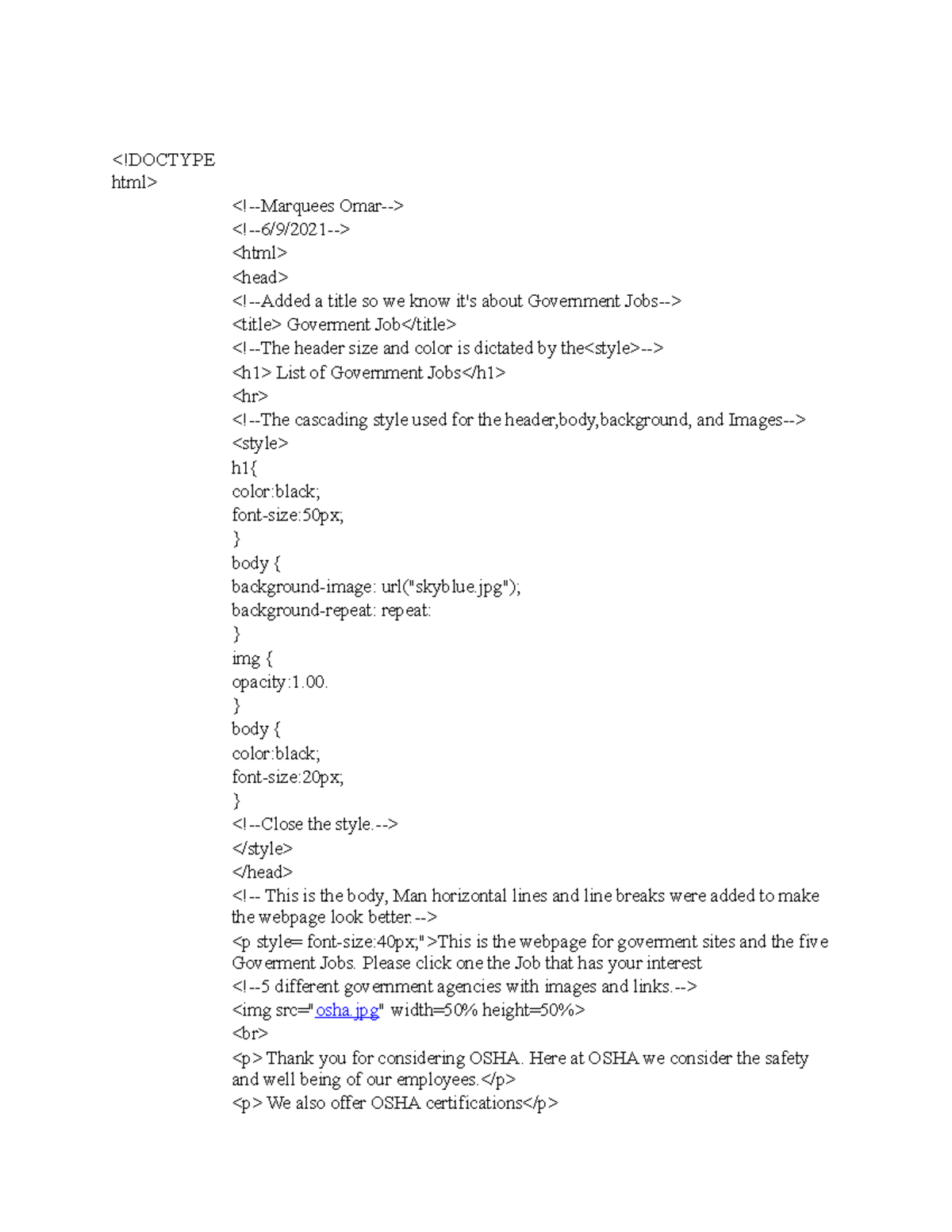 Gov - Notes for Web - <!DOCTYPE html> <title> Goverment  Job</title> List of Government - StuDocu