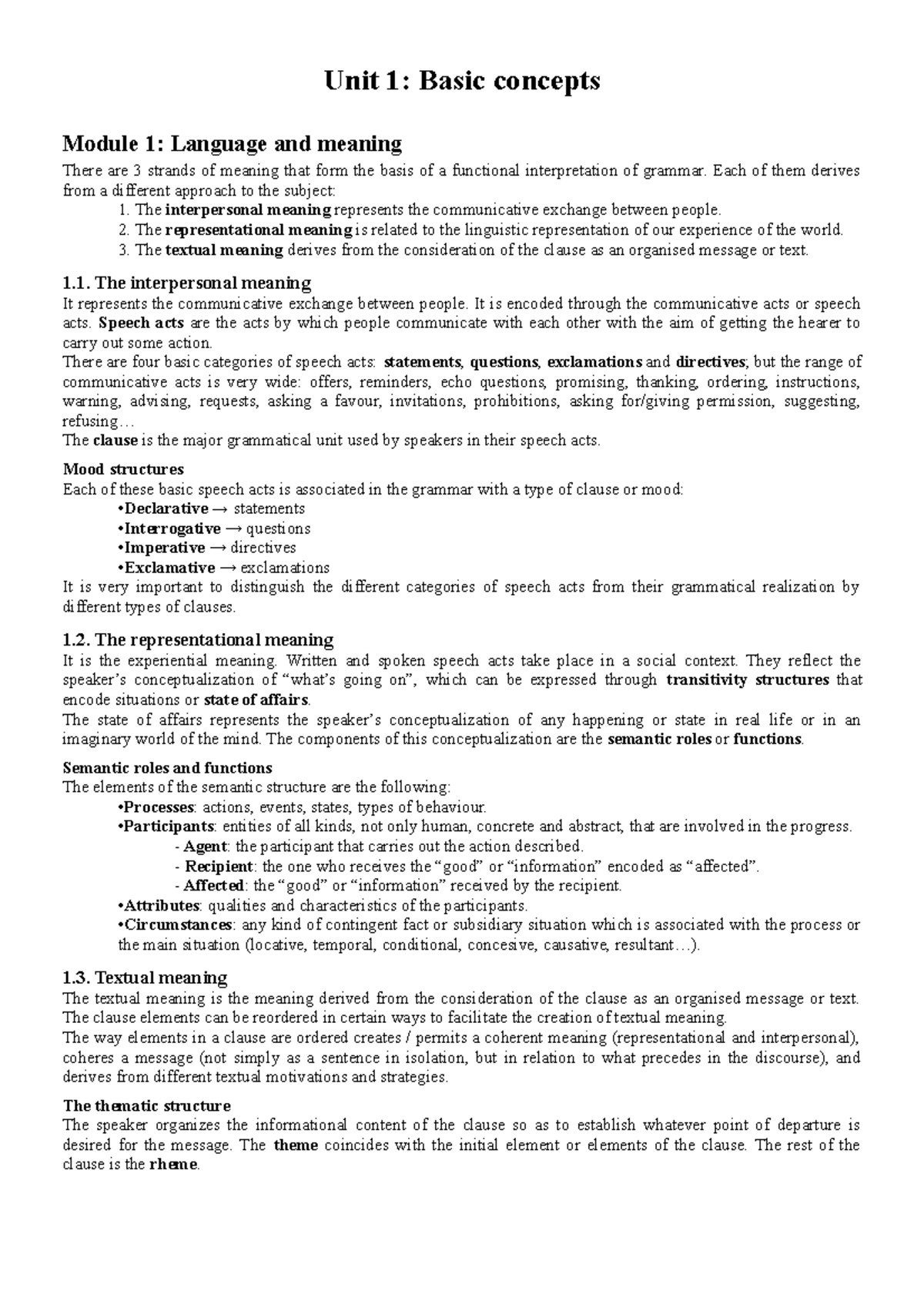 PPT unit 1 - Apuntes 1 - Unit 1: Basic concepts Module 1: Language and ...