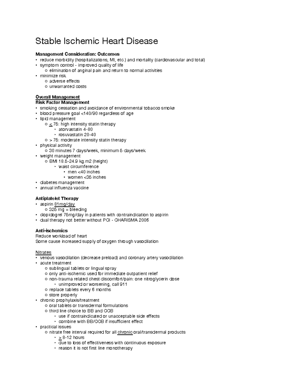 Antiangina Therapeutics - Stable Ischemic Heart Disease Management ...
