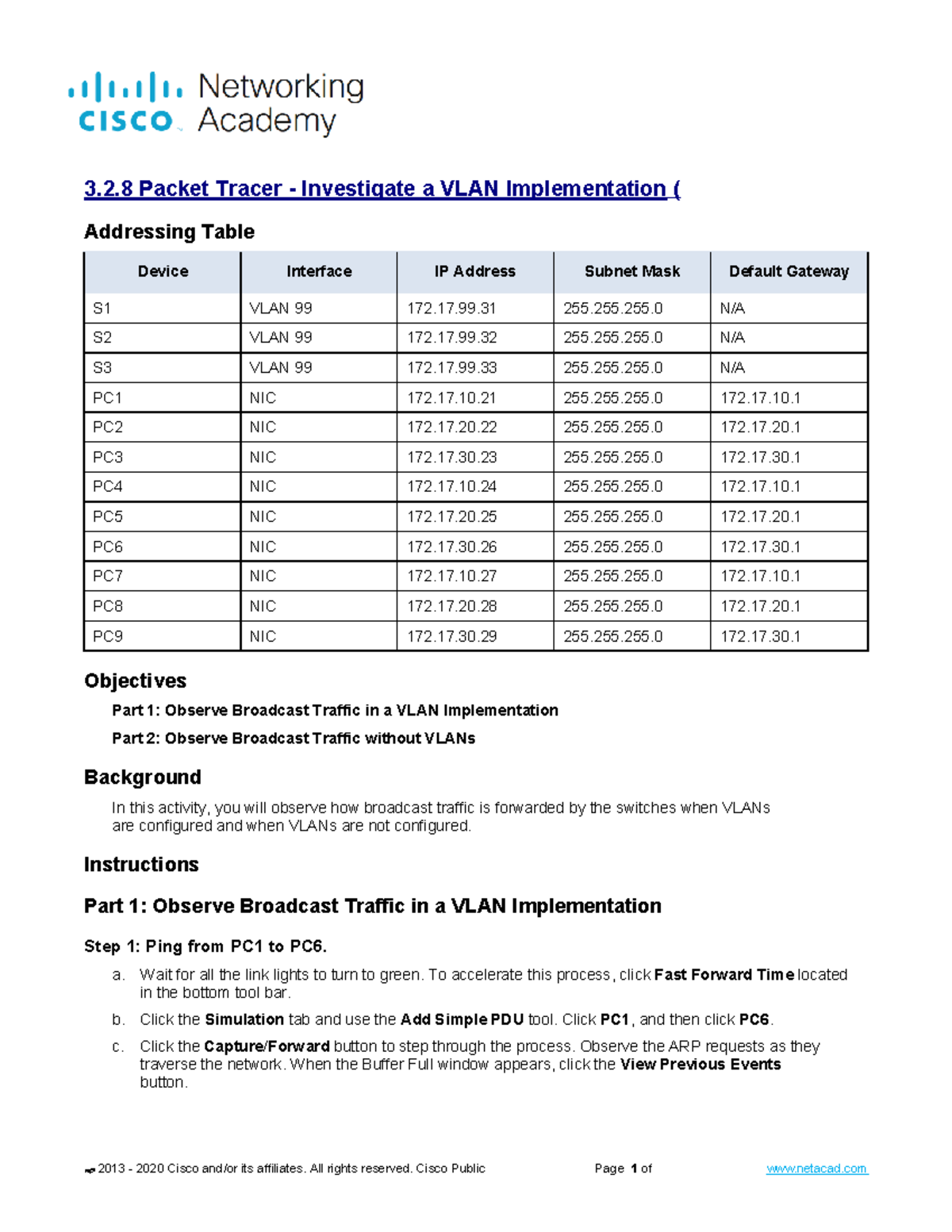 3.2.8 Packet Tracer - Investigate a VLAN Implementation-ITExm Answers ...