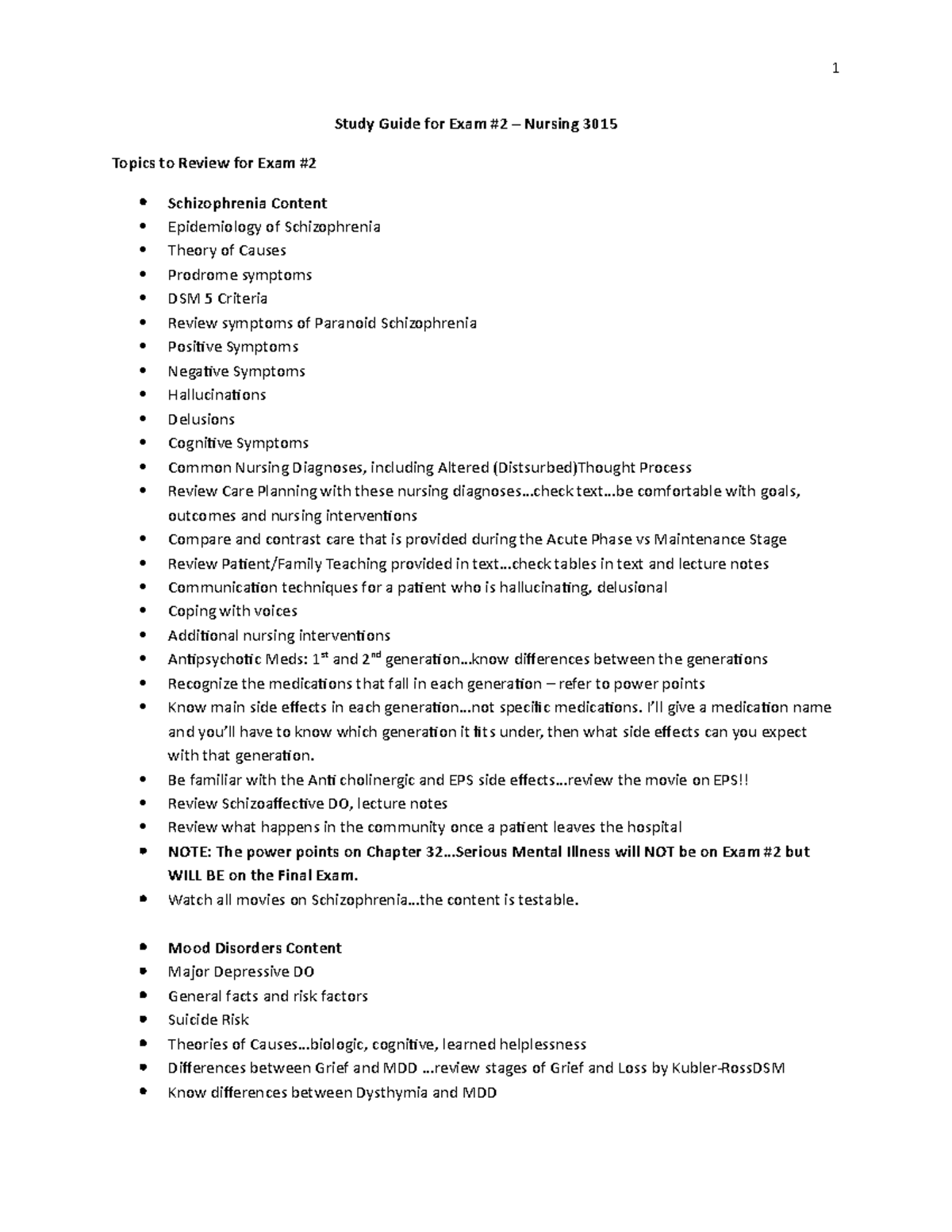 Study Guide for Exam 2 - . text.. comfortable with goals, outcomes and ...