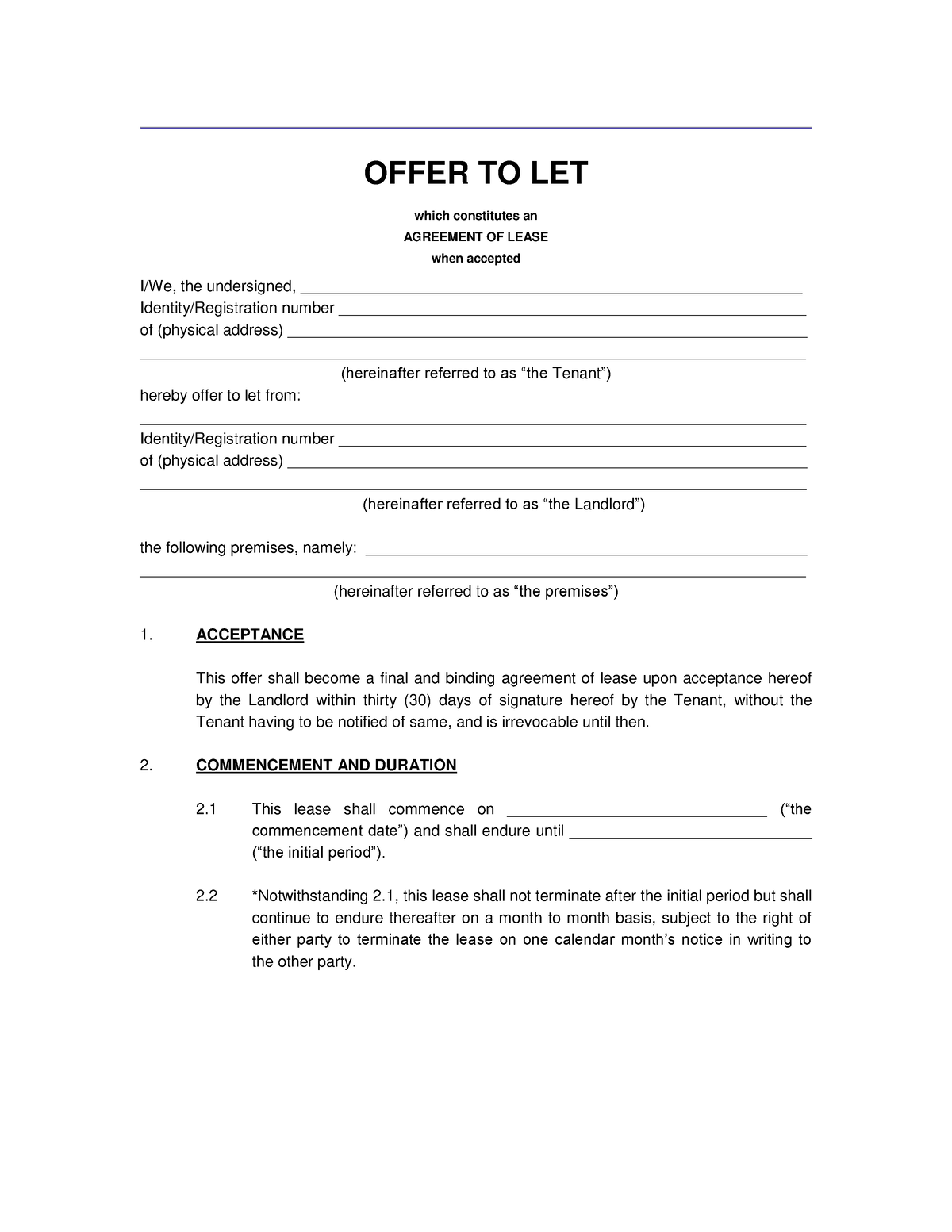 Lease Agreement.pdf Amended - OFFER TO LET which constitutes an ...