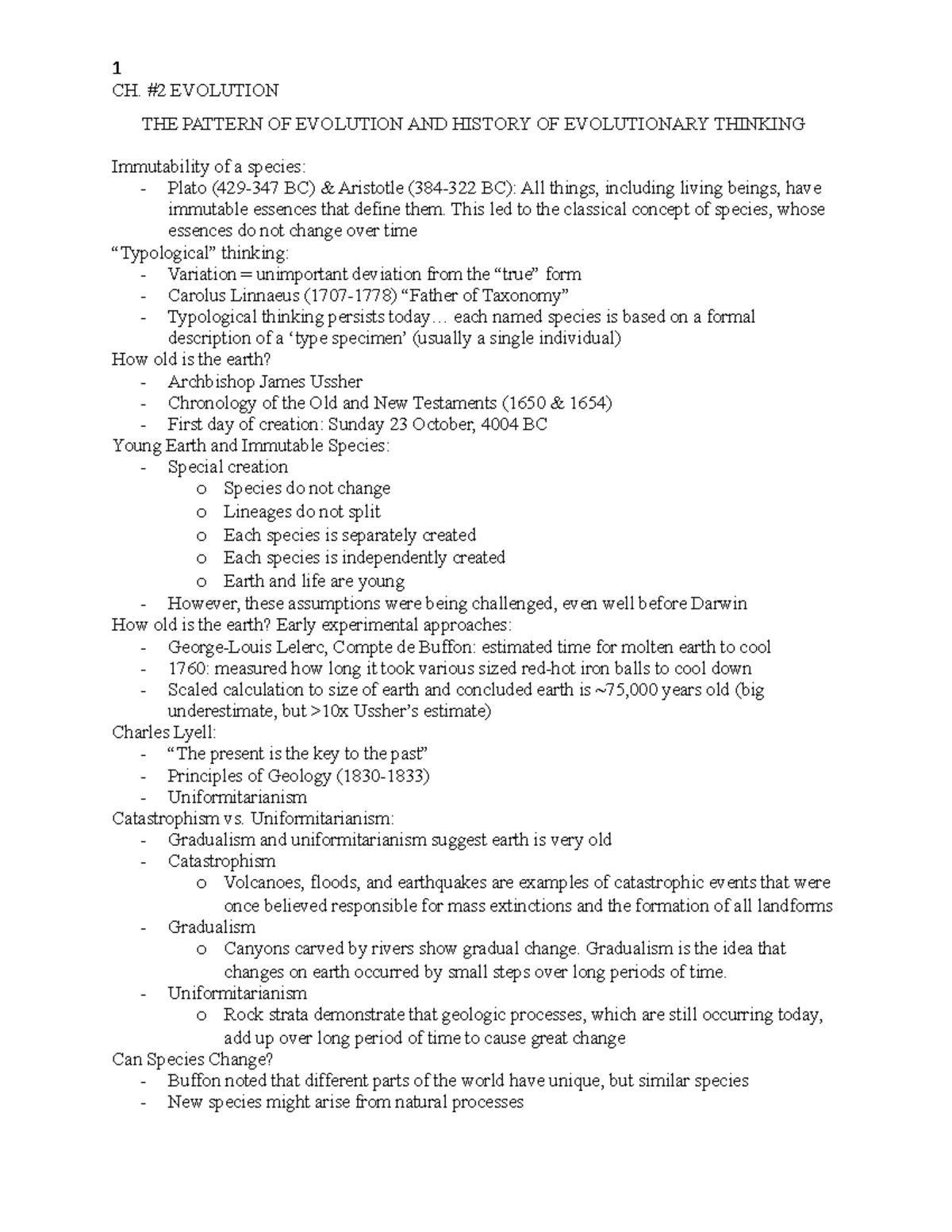 Chapter 2 Evolution Whole - 1 CH. #2 EVOLUTION THE PATTERN OF EVOLUTION ...