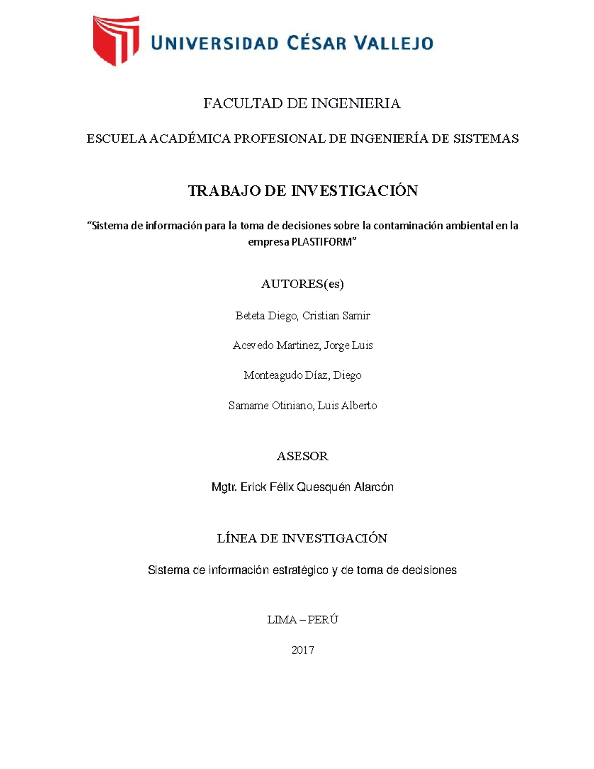 Trabajo De Investigación - FACULTAD DE INGENIERIA ESCUELA ACADÉMICA ...