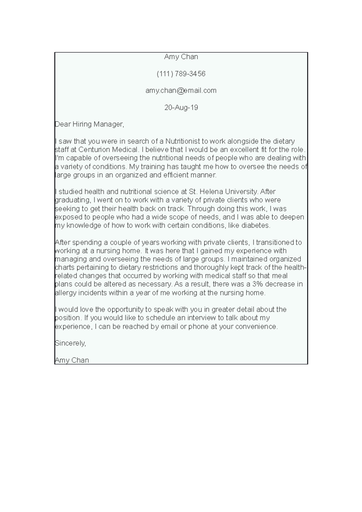 Application - good notes - Amy Chan (111) 789- amy@email 20-Aug- Dear ...
