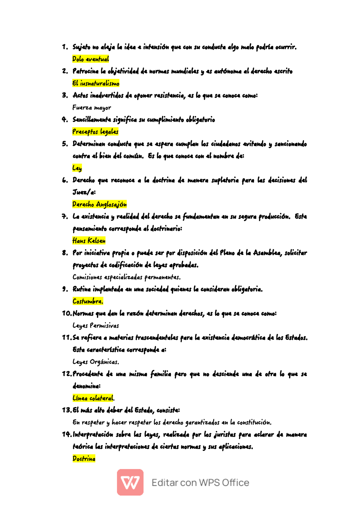 Cuestionario DE Introducción AL Derecho - Introducción Al Derecho ...