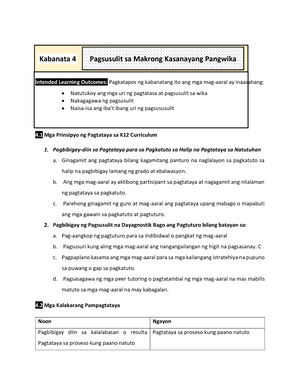 Kabanata 2 Fil Ed 211 - Makrong Kasanayang Pangwika - Pagtuturo At ...