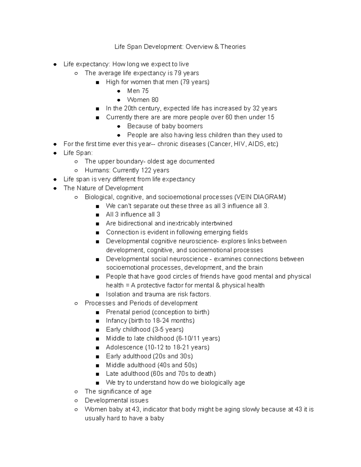 Overview & Theories - Life Span Development: Overview &amp; Theories ...