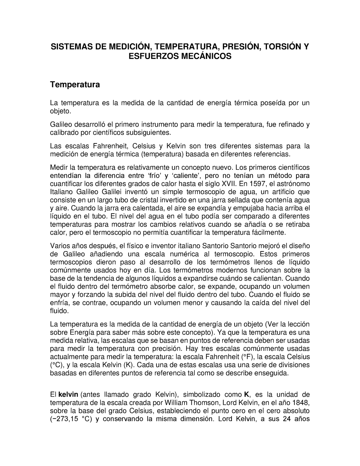 23 Sistemas De Medición Sistemas De MediciÓn Temperatura PresiÓn TorsiÓn Y Esfuerzos