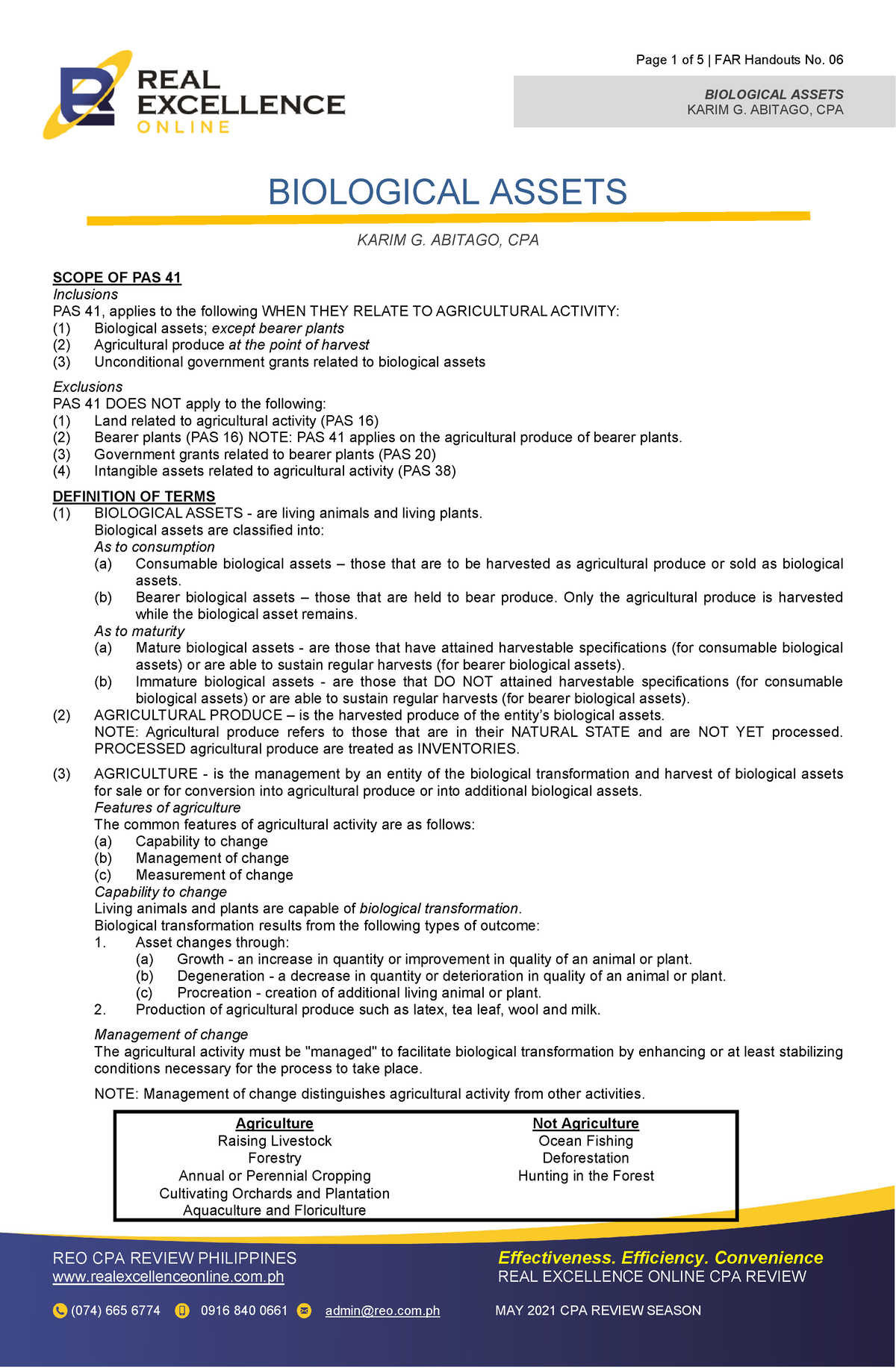 FAR 06 - Biological Assets - BIOLOGICAL ASSETS KARIM G. ABITAGO, CPA ...
