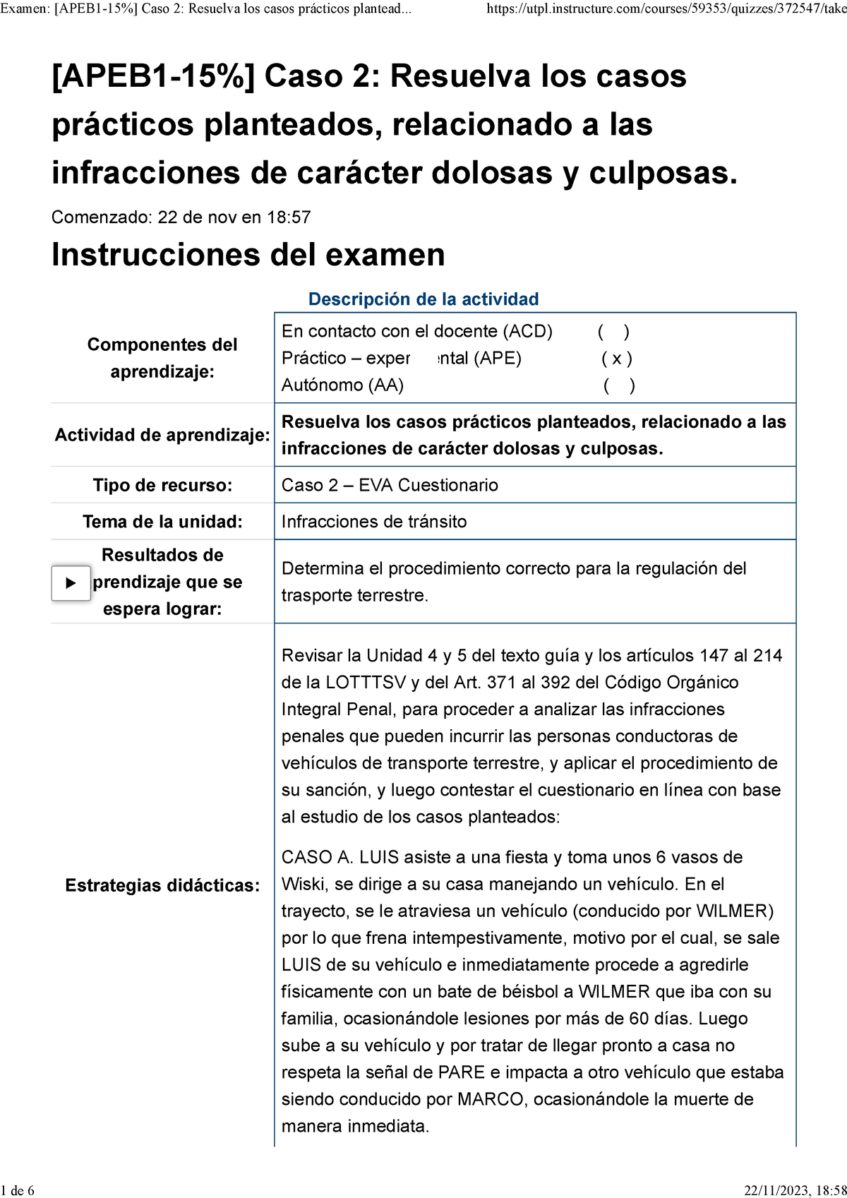 [APEB 1-15%] Caso 2 Resuelva Los Casos Prácticos Planteados ...