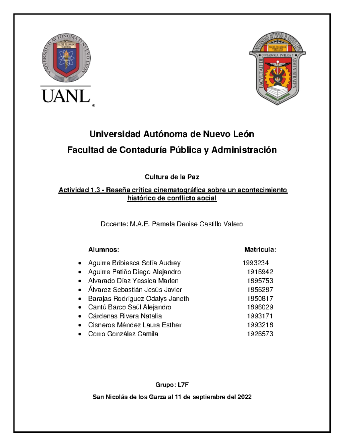 A3 Equipo 1 - Actividad 3 - Universidad Autónoma de Nuevo León Facultad ...