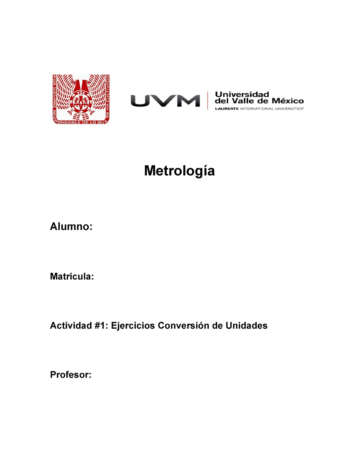 Ejercicios Conversion De Unidades Metrologia - Metrología Alumno ...