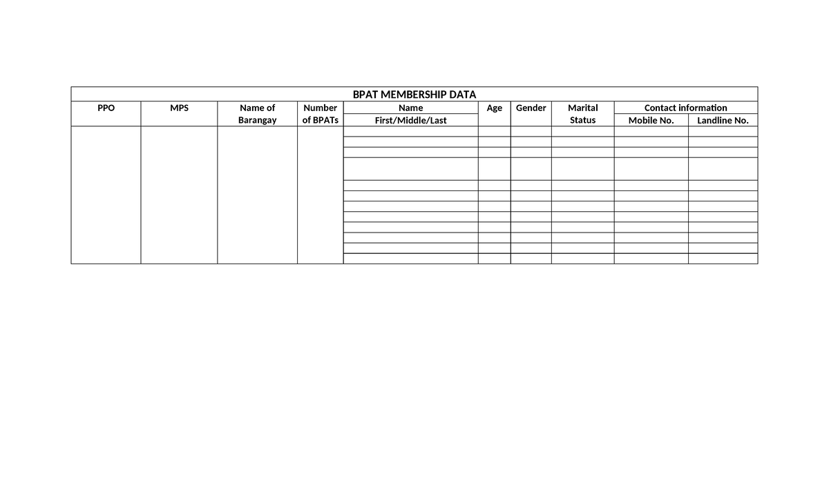 BPAT Membership DATA - Copy - Politics And Governance With The New ...