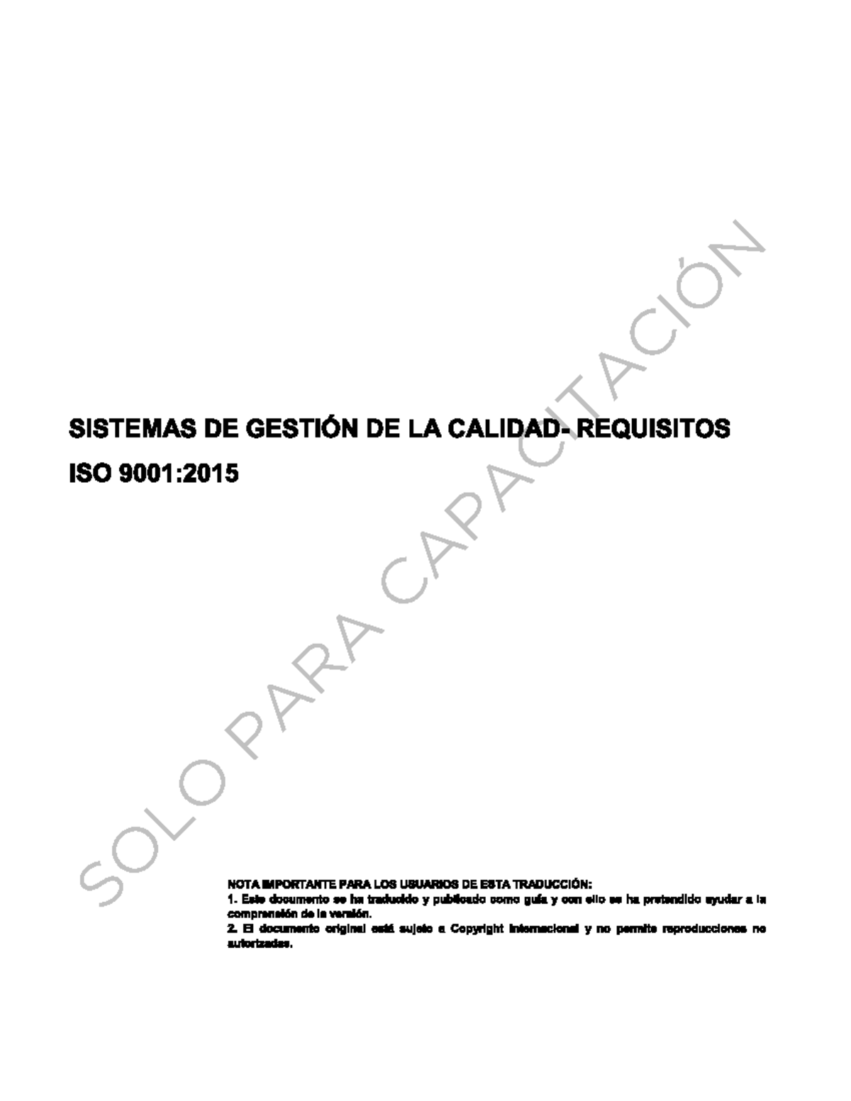 Iso 9001 - iso 9001 - Aseguramiento De La Calidad - Studocu