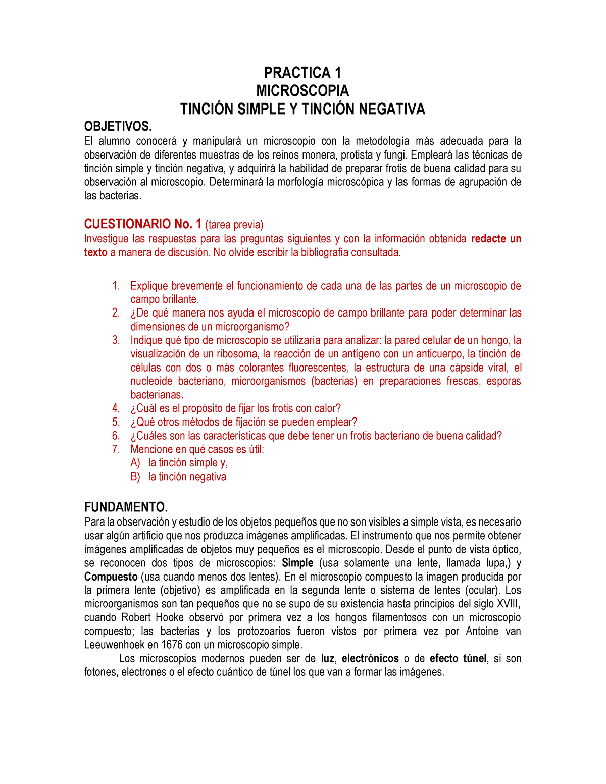 Practica Tinci N Simple Y Tinci N Negativa Practica Microscopia Tincin Simple Y Tincin