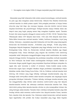 Bincangkan Secara Ringkas Lima 5 Dengan Masyarakat Yang Tidak Studocu