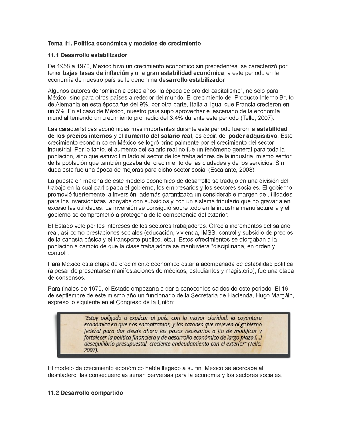 Modulo 3 Mexico - APUNTES - Tema 11. Política económica y modelos de  crecimiento 11 Desarrollo - Studocu