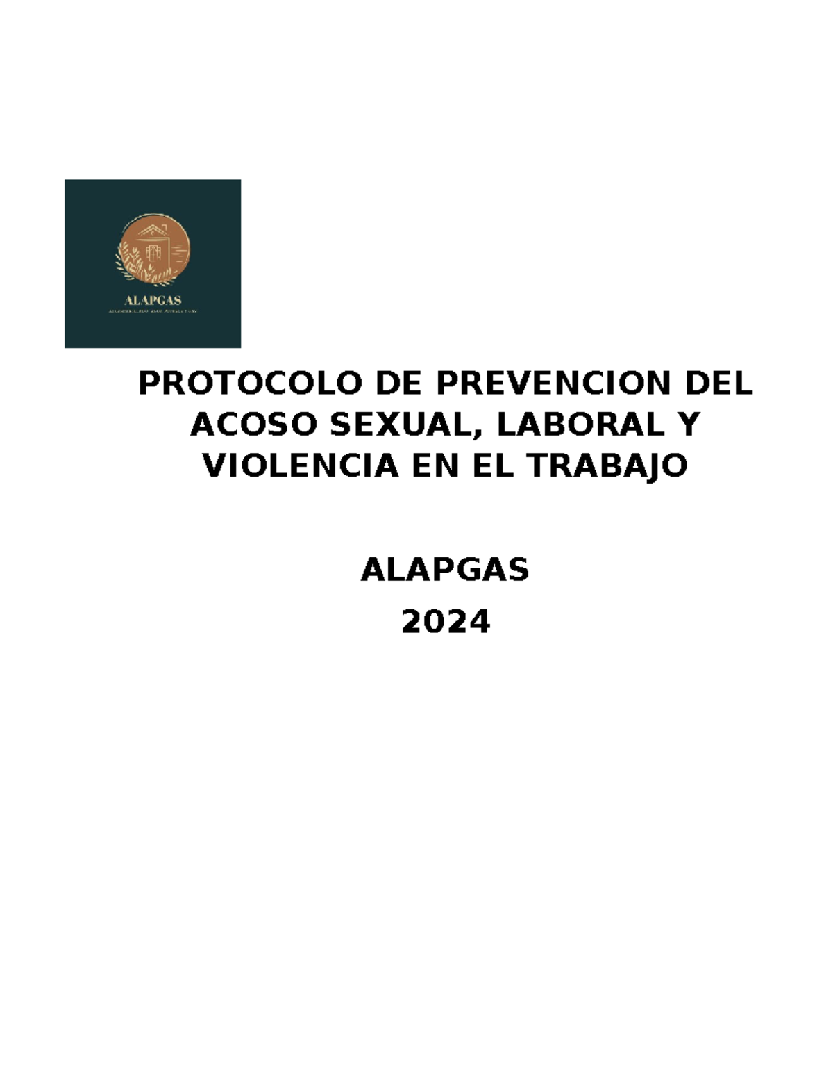 Modelo Protocolo de prevencion del acoso sexual laboral y violencia en ...