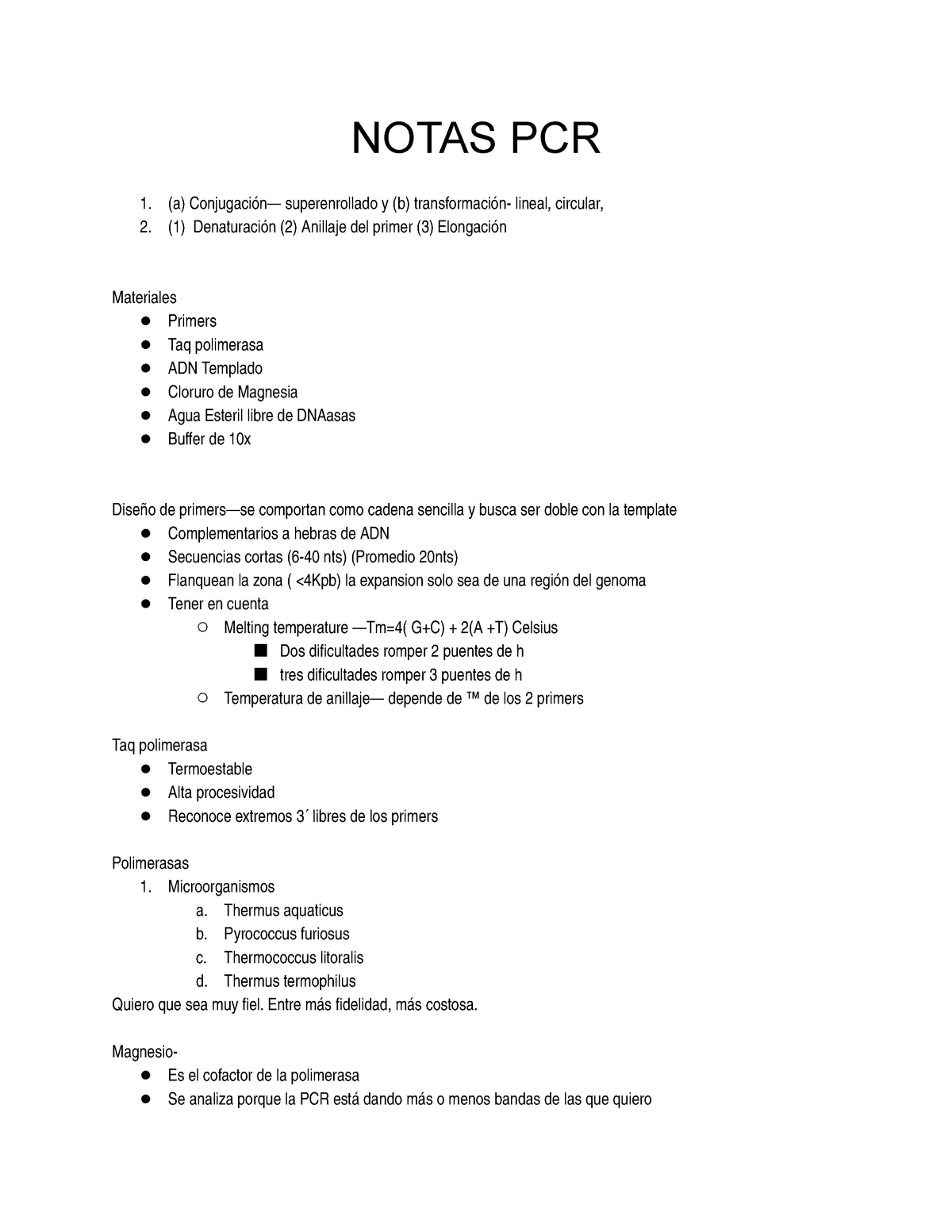 Notas Pcr Laboratorio De Biologia Molecular Studocu