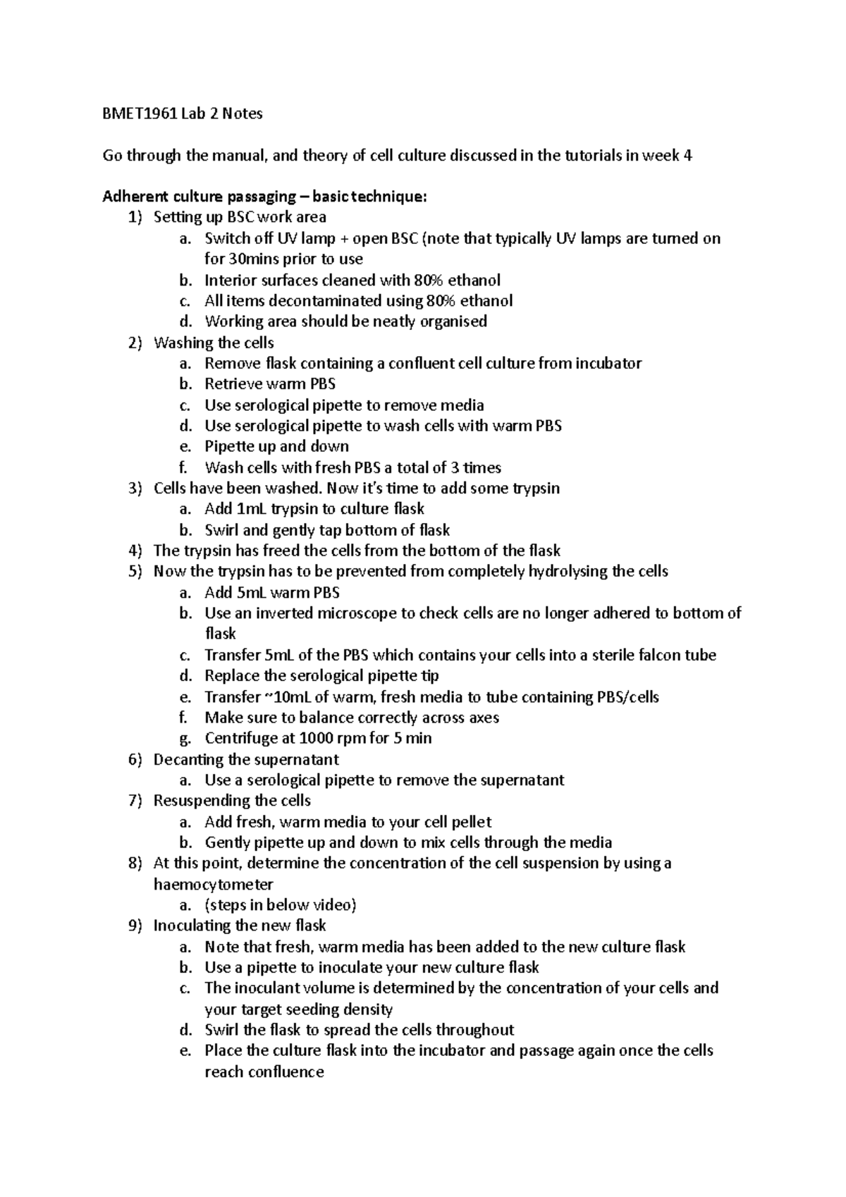 BMET1961 Lab 2 Notes BMET1961 Lab 2 Notes Go through the manual, and