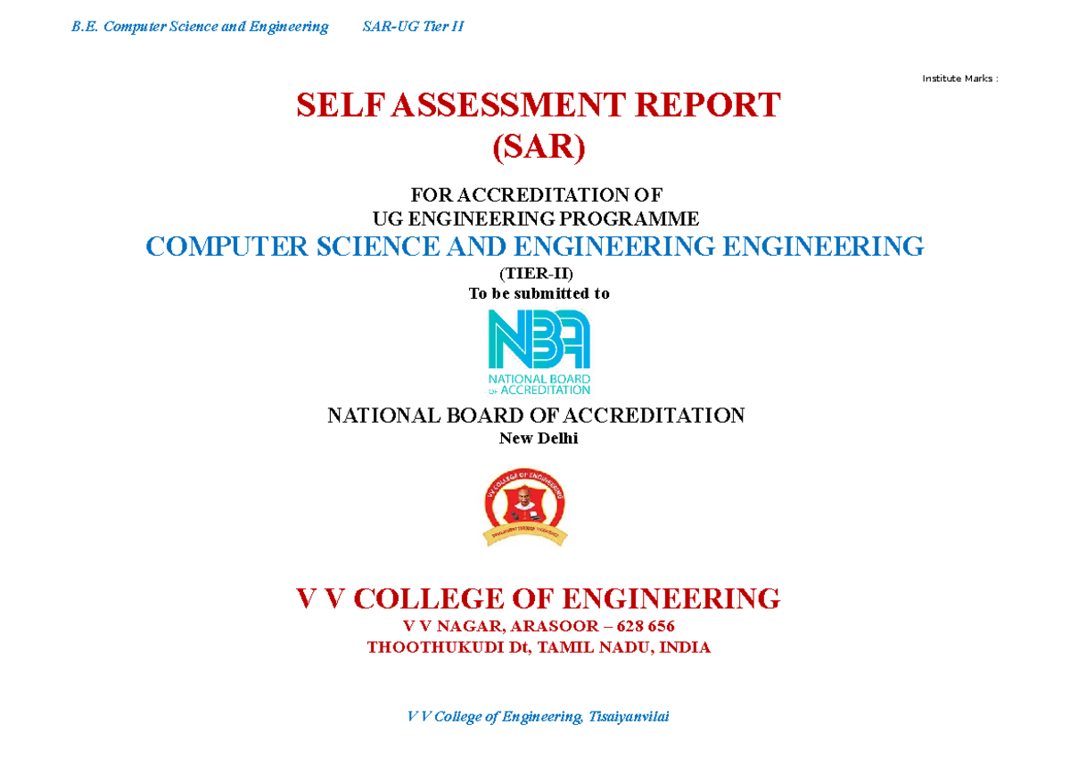 NBA SAR Full-110-140 - B. Computer Science And Engineering Tier II ...