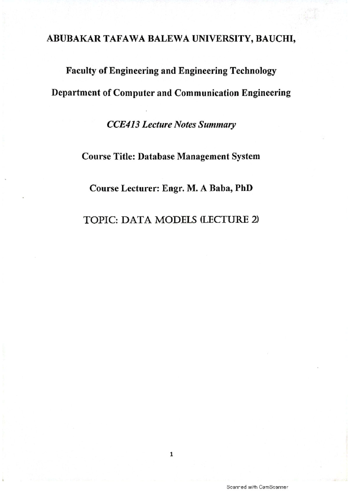 Data Base Management System Data Modules Computer Engineering Studocu