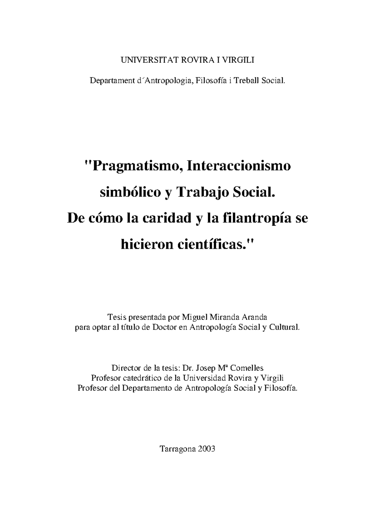 Miranda 2003 De Como La Caridad - UNIVERSITAT ROVIRA I VIRGILI ...