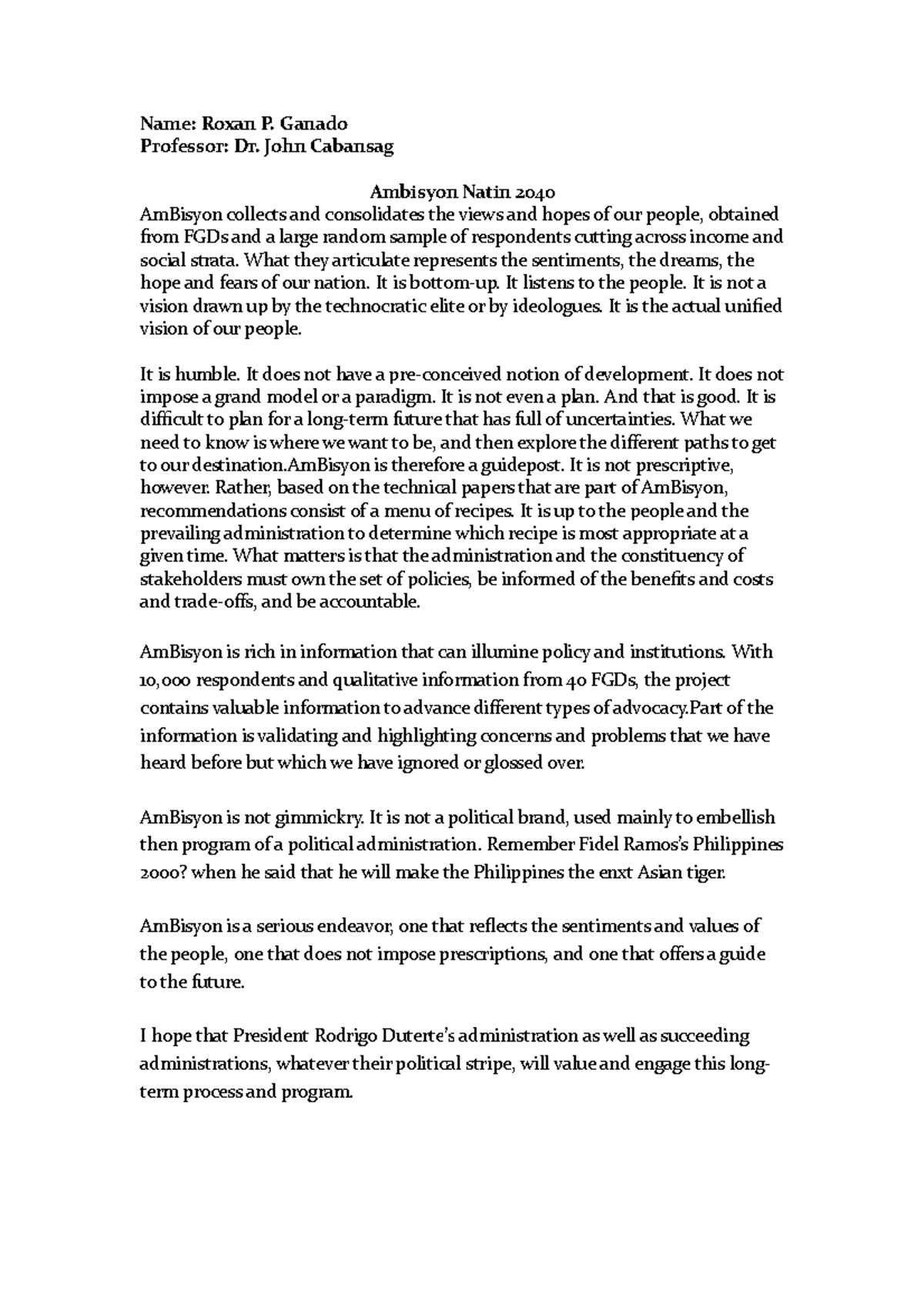 Legal Foundation OF Education Name Roxan P. Ganado Professor Dr