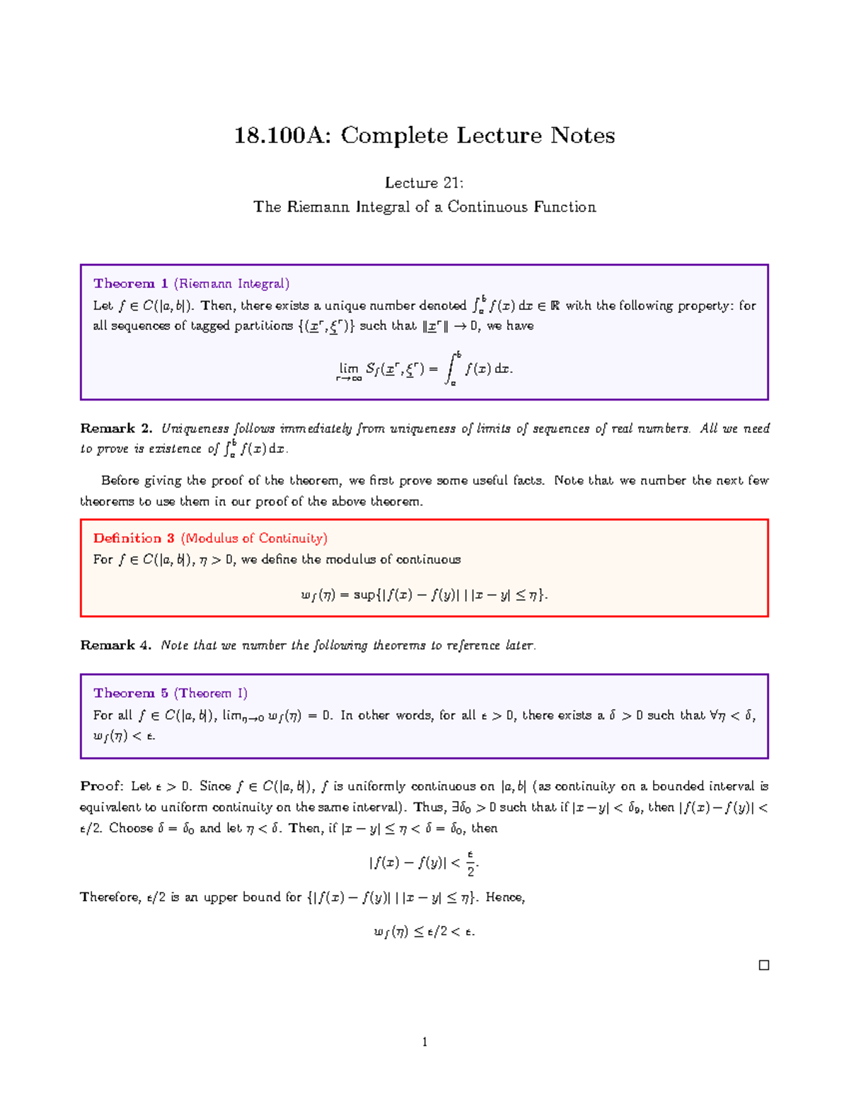 Mit18 100af20 lec212 - About real analysis - 18: Complete Lecture Notes ...
