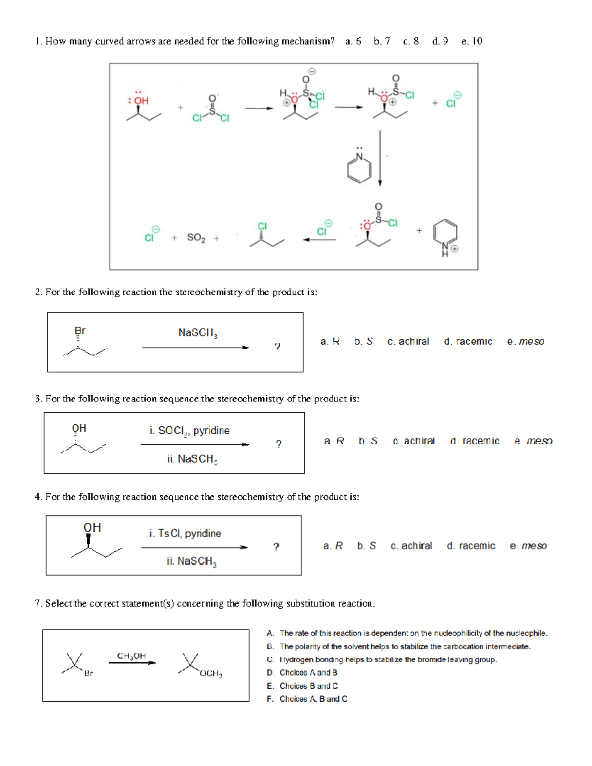 Week 4 Review - Practice mechanisms - How many curved arrows are needed ...