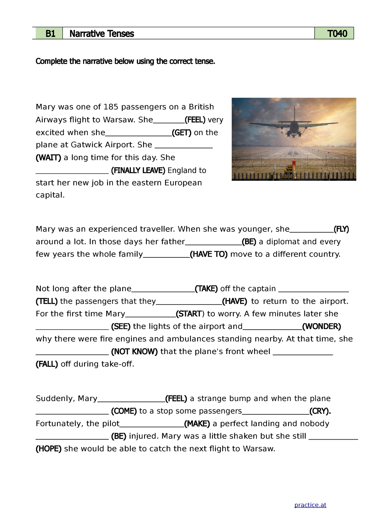 Narrative-tenses - Different Exercises To Learn How To Use Vocabulary ...