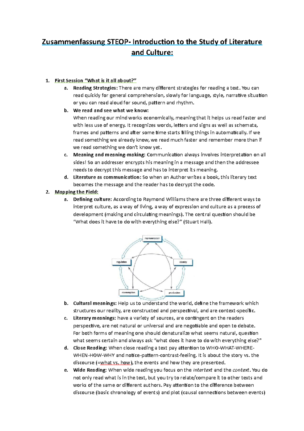 English Steop - Zusammenfassung Introduction to the Study of Literature ...
